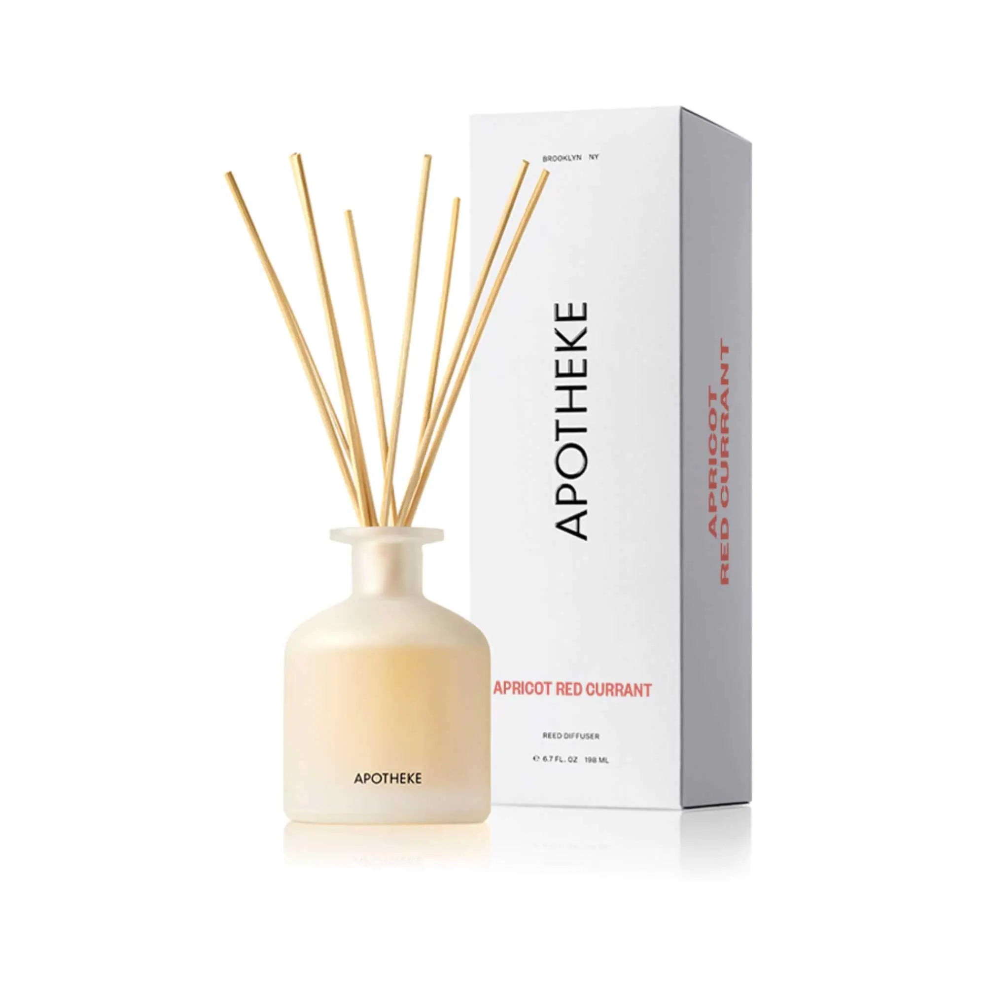 Apotheke Luxury Scented Oil Reed Diffuser for Home (Apricot Red Currant) - Home Fragrance Diffuser Set with Sticks