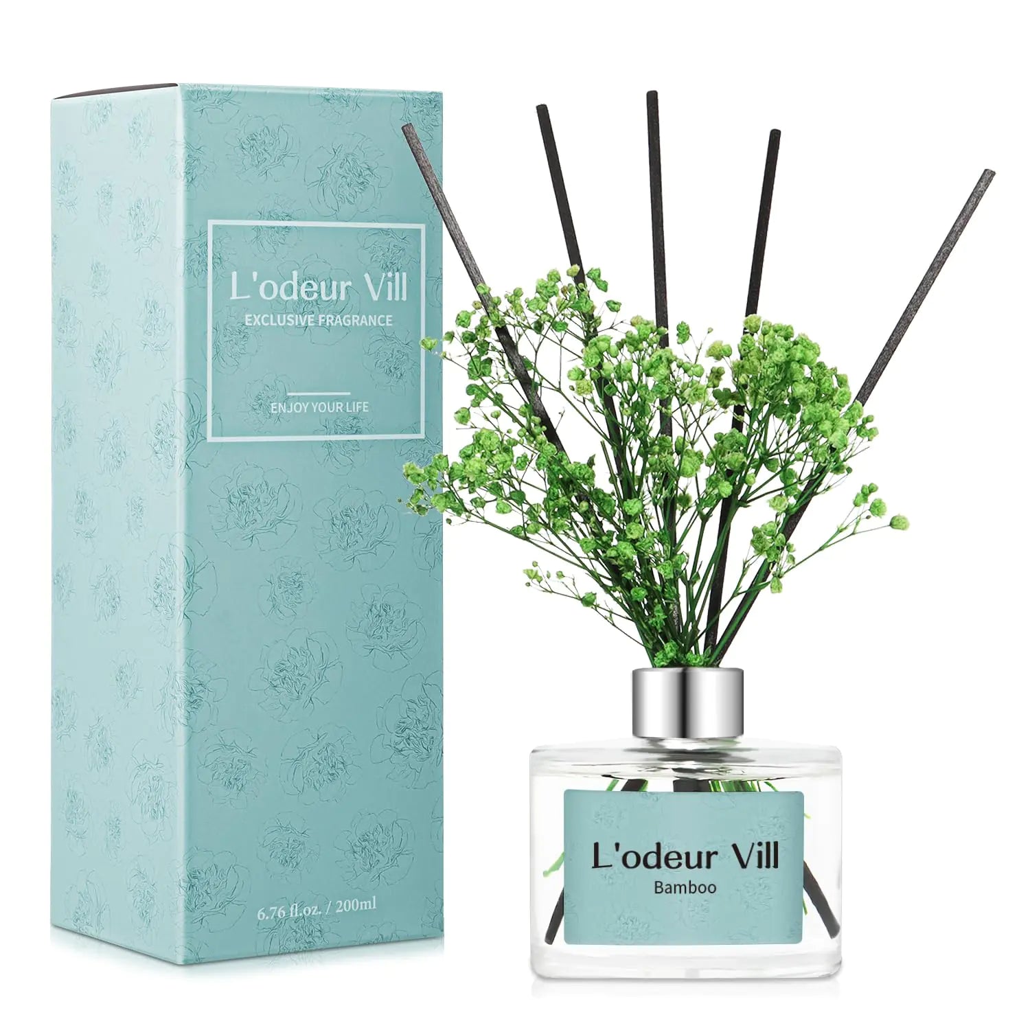 Lodeur Vill Reed Diffuser Set 6.7 oz Bamboo Scented Diffuser
