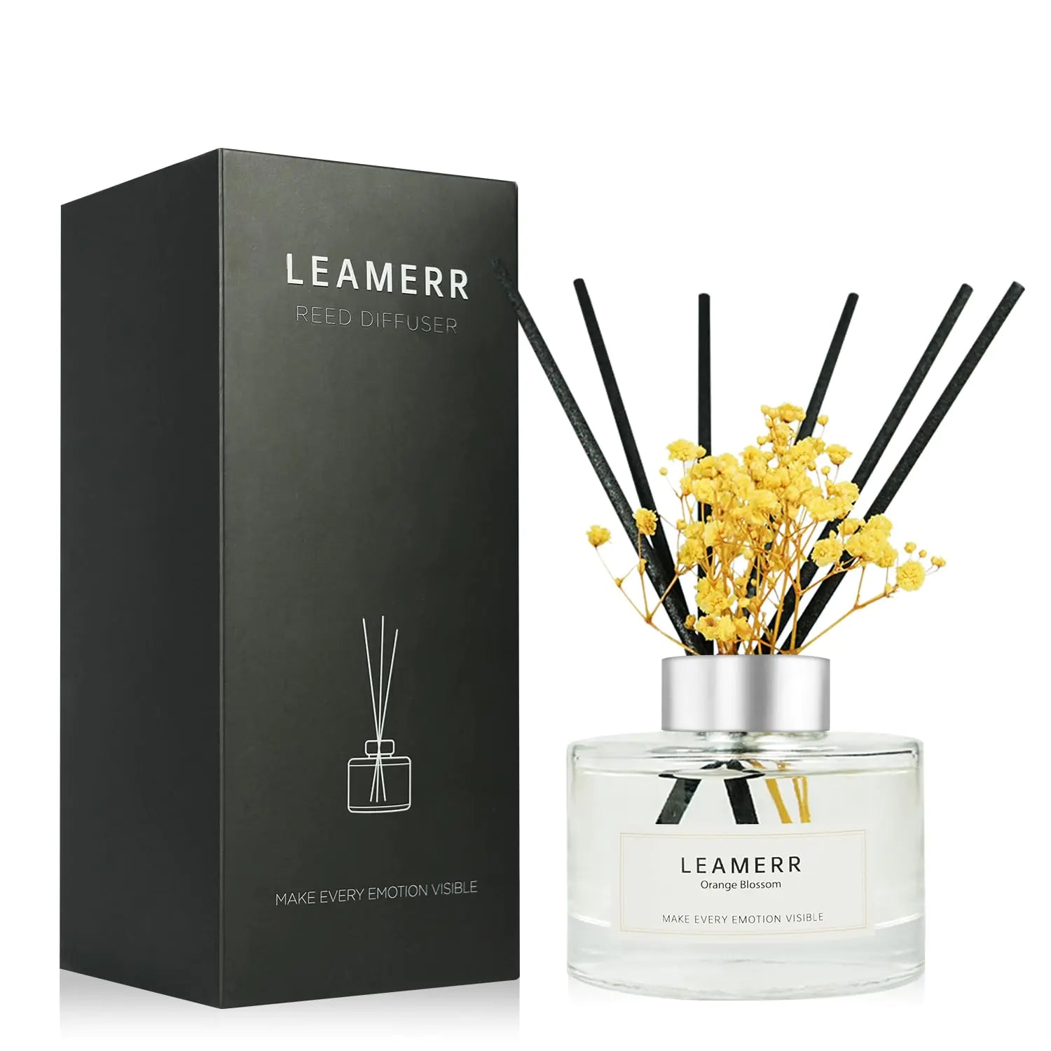 LEAMERR Reed Diffuser Set 7 fl oz Orange Blossom Scent Oil Diffusers