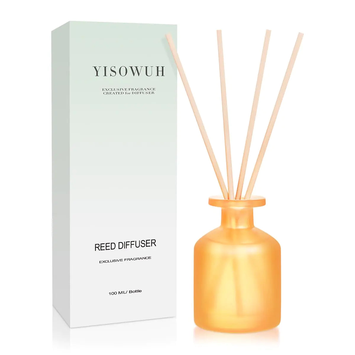 YISOWUH Reed Diffuser - Citrus 3.38oz 1 Pack Essential Oil Reed Diffuser Set with 8 Sticks